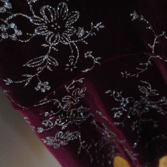 Purple Velour w/ Silver Design Party Dress 1X - Picture 7 of 12